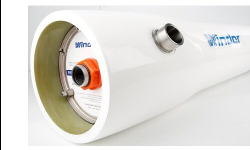 Stainless steel multi-cartridge filter housing with side-port fitting and Victaulic groove